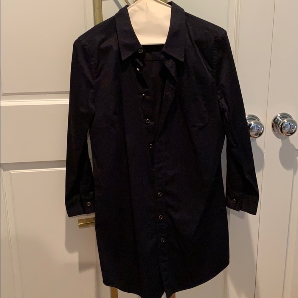 black button down dress